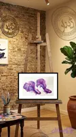 تابلو نقاشی آبرنگ ماهی‌های عاشق سرخابی اورجینال حرفه‌ای وبا جزئیات