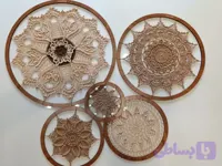 دیوارکوب قلاببافی،ماندالا 5تکه - سمی بافت