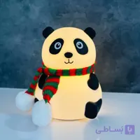 چراغ خواب سیلیکونی RGB مدل پاندای نشسته با شال گردن