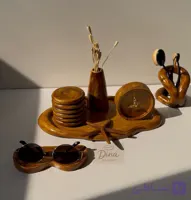 ست نظم دهنده ی میز آرایش دکوراتیو بتنی طرح چوب