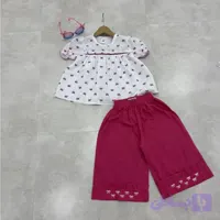 ست شومیز و شلوارک بچگانه طرح پاپیون