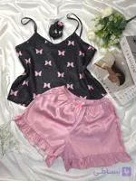 ست لباس خواب زنانه ساتن طرح پروانه