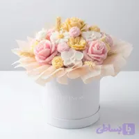 باکس شمع گل سفید معطر با رایحه گل رز | هدیه‌ خاص
