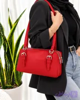 کیف دستی و دوشی زنانه دو زیپ رنگ قرمز