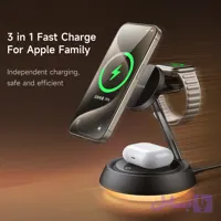 شارژر وایرلس گرین مدل GN4IN1WCSGY با توان 15 وات و 3