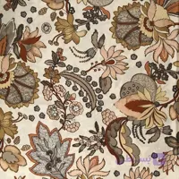 پارچه ساتن سیلک وارداتی طرح گل کرم کد 2219
