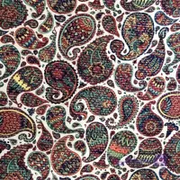 پارچه ژاکارد کوک دوزی طرح سنتی سفید کد 2852