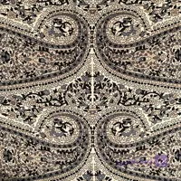 پارچه ساتن سیلک وارداتی طرح سنتی سفید 2217
