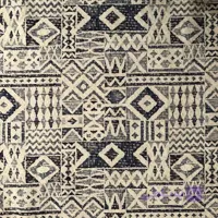 پارچه ژاکارد کوک دوزی طرح هندسی سرمه ای کد 2844