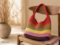 کیف زنانه رافیا مدل Rainbow