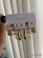 پک گوشواره 6جفتی ابکاری نقره 16مدل متنوع