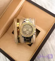 ساعت زنانه نگین دار مارک ROLEX بندفلزی 369130