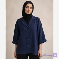 شومیز زنانه لنین اورسایز یقه انگلیسی بهاره آبی آسمانی کد 12345