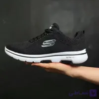 کفش اسکیچرز مردانه و زنانه مشکی سفید زیره الترا نرم و راحت پیاده روی