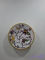بشقاب سفالی طرح پرنده و بوته