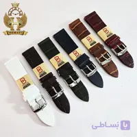 بند چرم طبیعی ساعت مچی طرح کروکودیل بدون دوخت BNCHT208 (سایز 22)