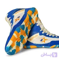 کفش کشتی متفلیکس آبی سفید زیره ضد لغزش | Matflex Wrestling Shoes Blue White