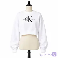 کراپ دورس زنانه سفید طرح CK