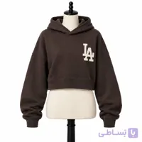 کراپ دورس زنانه کلاهدار LA سبز کد MDC102