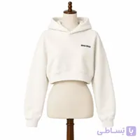 کراپ دورس زنانه کلاهدار miu miu سفید