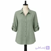 شومیز زنانه کرپ بافت‌دار سبز