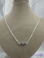 گردنبند آویز قلب استیل براق زنانه شیک