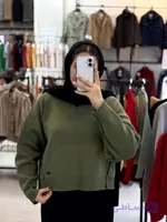 بافت سبز گرم بالا زنانه