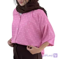 شومیز قلبی miu miu آستین کوتاه صورتی