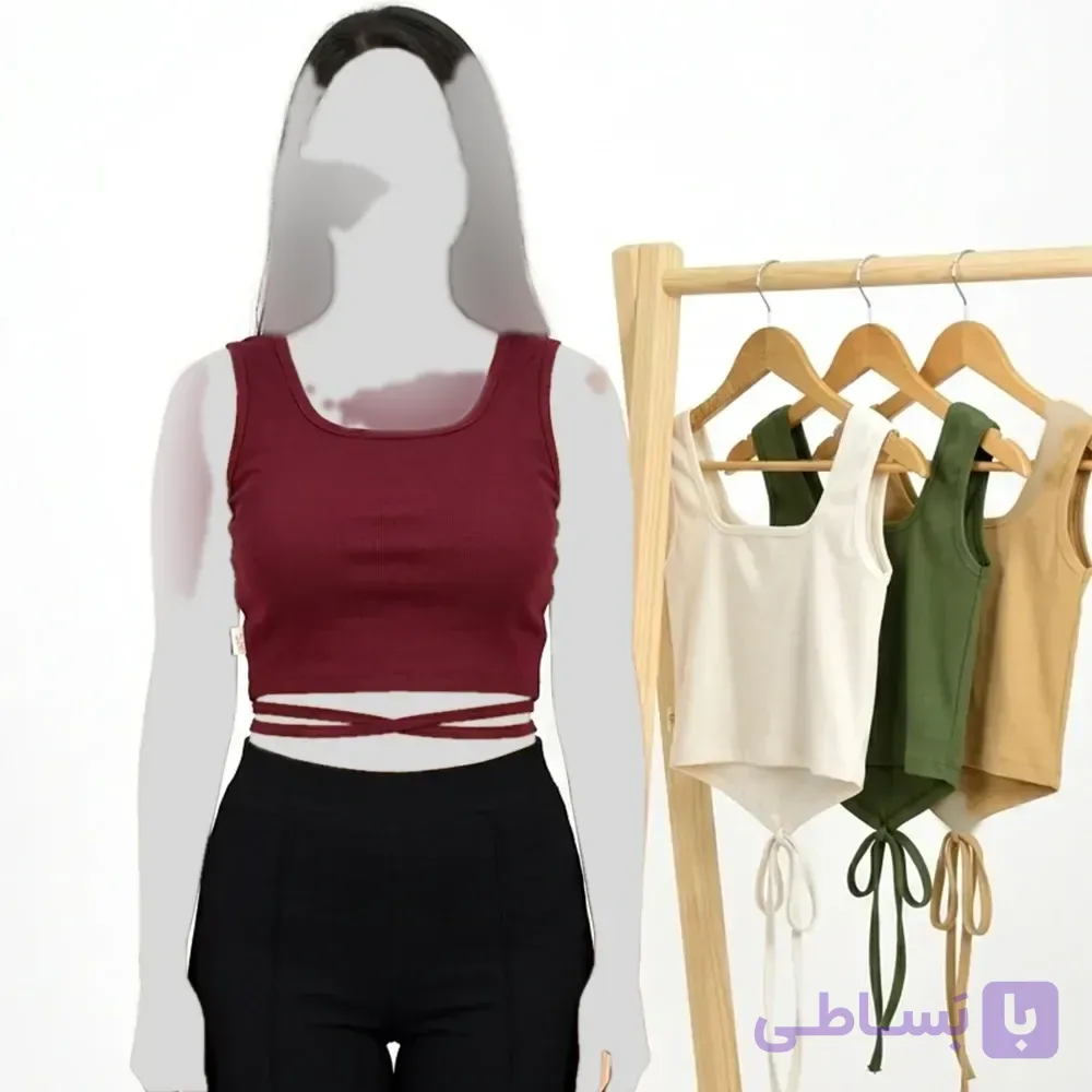 کراپ کبریتی زنانه بند دار فری سایز