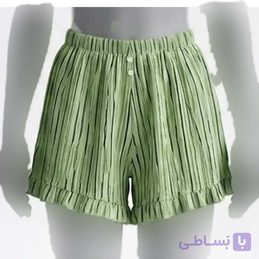 شلوارک زنانه راه راه جنس پلی استر تک سایز