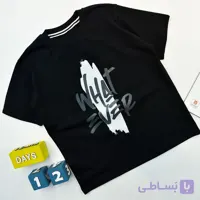 تیشرت پسرانه یقه گرد طرح what ever رنگ مشکی جنس پنبه