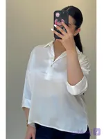 شومیز ساتن سه دکمه