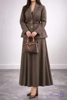 کت دامن جناغی موکا
