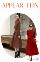 تونیک مجلسی دوتیکه بهم چسبیده مخمل کبریتی ریز