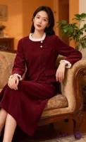 دوتیکه کت دامن مخمل کبریتی وارداتی