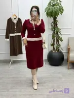 کت و دامن مخمل کبریتی ریز وارداتی
