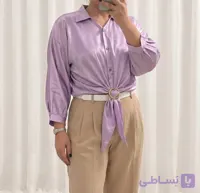 شومیز مجلسی زنانه و دخترانه یقه شکاری ترکیبی کد ۱۰۱۳ |مزون مریکا