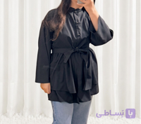 شومیز زنانه داکرون یقه فرنچ دامن چین دار کد ۱۰۱۵|مزون مریکا