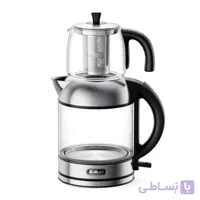 چای‌ساز روی هم فلر مدل TS289 ظرفیت 2 لیتر کتری استیل و قوری شیشه‌ای 1 لیتری، توان 2200 وات