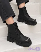 نیم بوت پنجه فلز چرم زنانه
