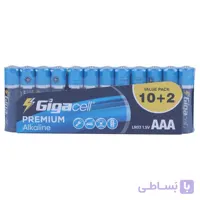 پک 2+10 باتری قلمی Gigacell Premium Alkaline LR6 1.5V AA LR6X12PCS