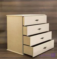 دراور وپاتختی با چوب واناچای مدل drw1 چهار کشو
