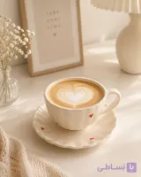 فنجان نعلبکی صدفی دالبری لته خوری باطرح قلب سرامیک دستساز