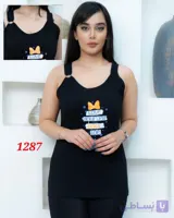 تاپ زنانه تک حلقه روی سرشانه 1287| پنبه سوپر کویر سمنان | سایز 46 تا 48