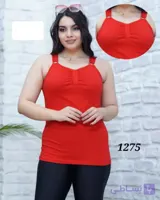 تاپ رکابی زنانه دو حلقه مدل 1275 | پنبه سوپر کویر سمنان | سایز 46 تا 48