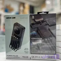 پاوربانک گرین لاین مدل Power Pulse ظرفیت 20000mAh با شارژ سریع 22.5W و کابل‌های سرخود