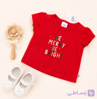 خرید بلوز نوزادی دخترانه قرمز برند bub جنس کتان  کد ۰۵۵