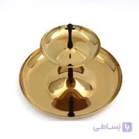 ظرف آجیل دو طبقه کوچک طلایی