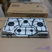 اجاق گاز صفحه ای توکار استیل اریکسان مدل 5 شعله دو پلوپز ترموکوپل