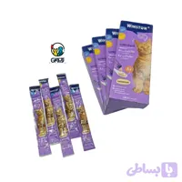 بستنی وینستون گربه طعم مرغ و ماهی (پک ۸ عددی) Winston Cat Creamy Treat with chicken & fish flavor
